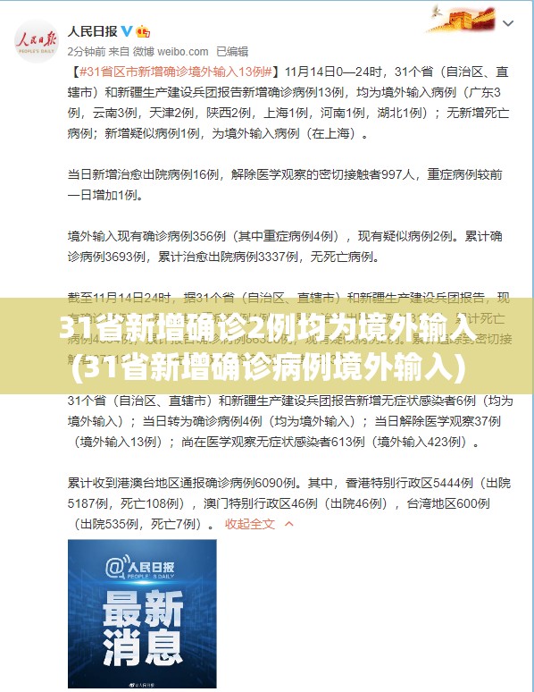 31省新增确诊2例均为境外输入(31省新增确诊病例境外输入)