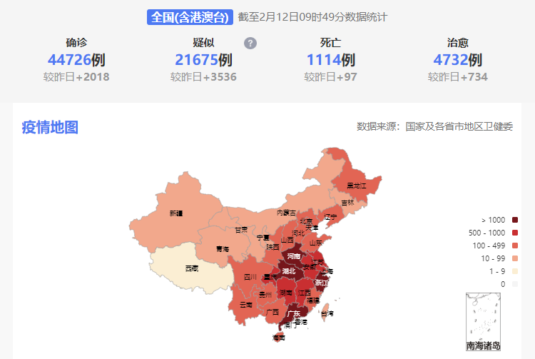 全国新型肺炎最新数据(全国新型肺炎实时情况)