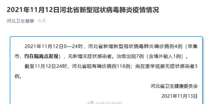 河北新增无症状感染者18例/河北新增无症状感染者3例