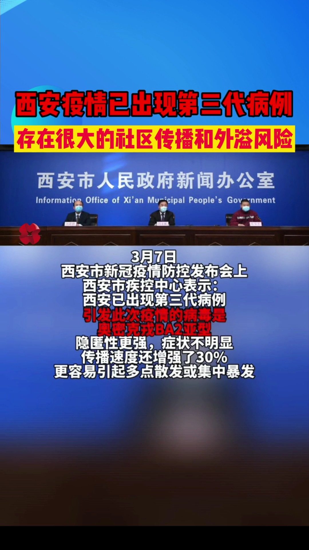 【西安疫情已出现第三代病例,西安3例疫情】 【西安疫情已出现第三代病例,西安3例疫情】