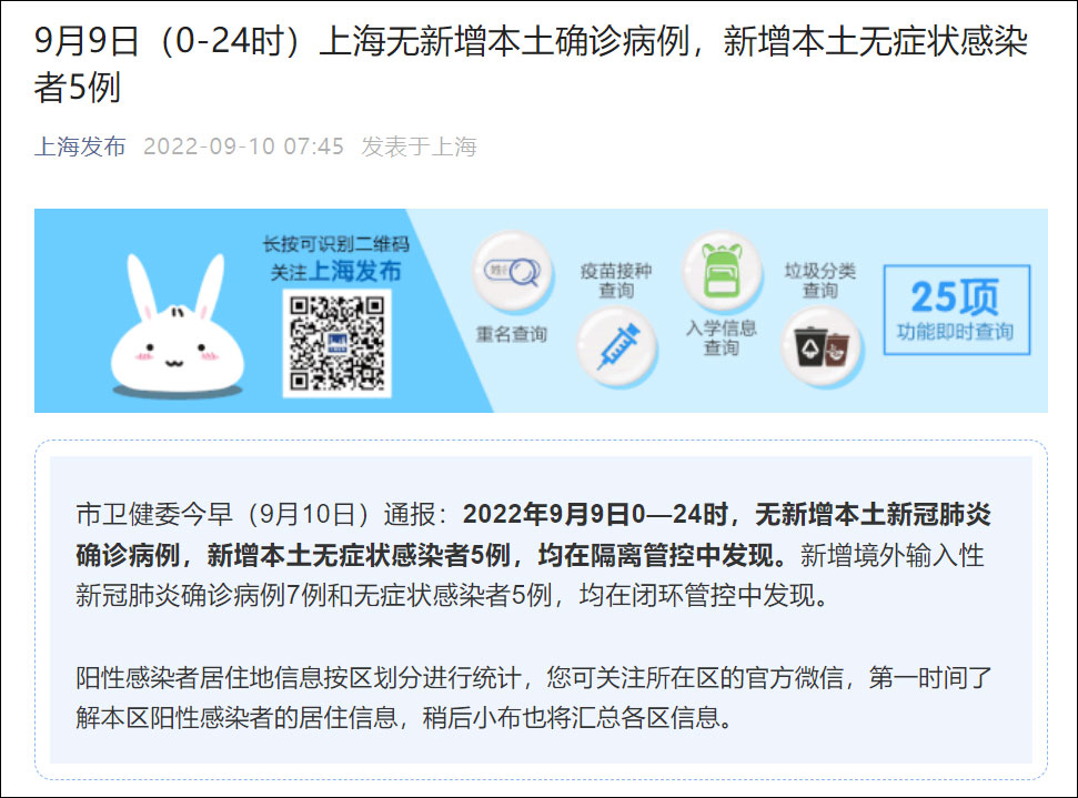 【上海新增本土无症状5例，上海新增5例肺炎】