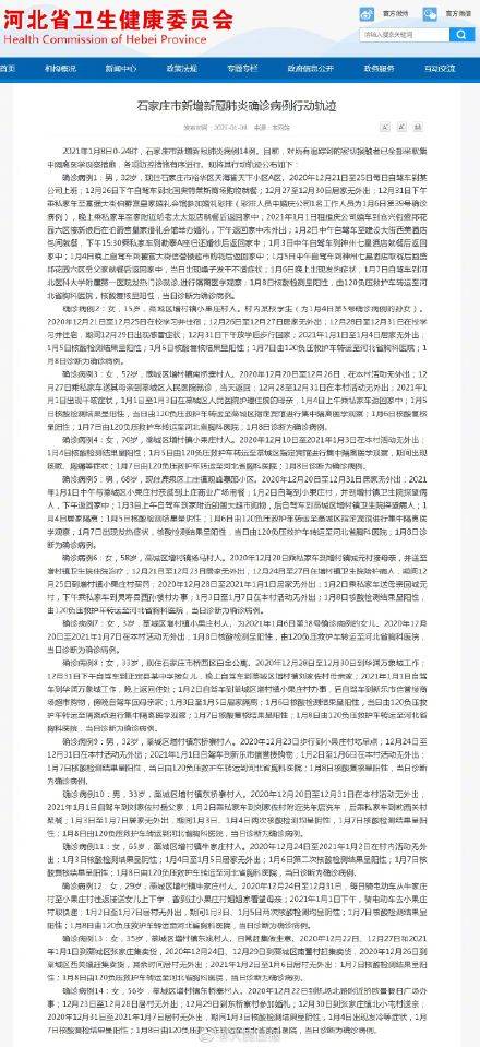 石家庄1例新增确诊病例由北京返回(石家庄新增患者行动轨迹)
