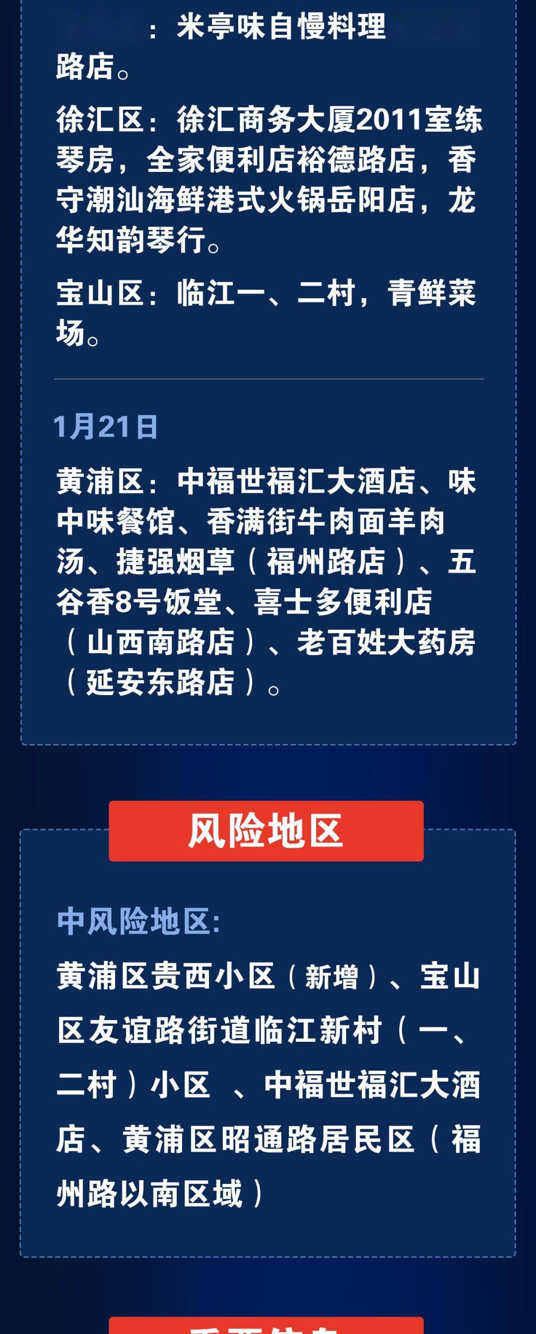 上海新增一处中风险地区/上海新增一中风险小区