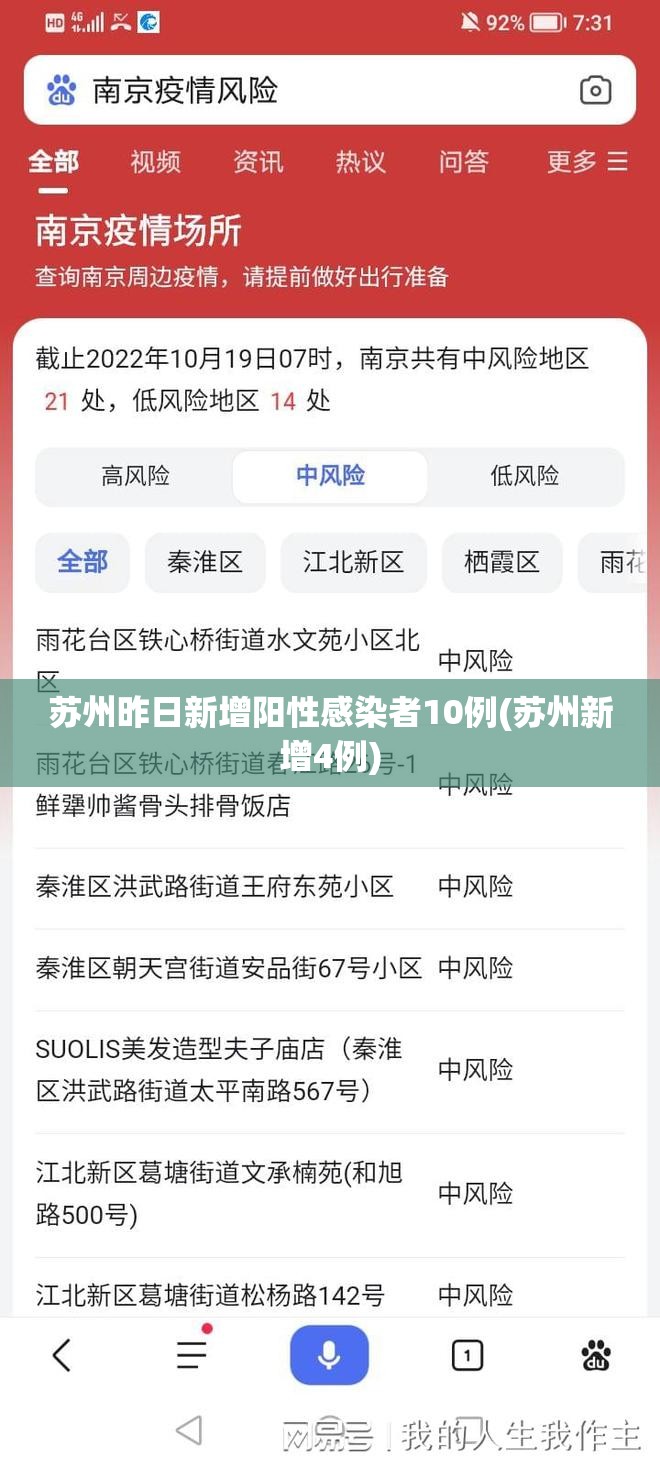 苏州昨日新增阳性感染者10例(苏州新增4例) 苏州昨日新增阳性感染者10例(苏州新增4例)