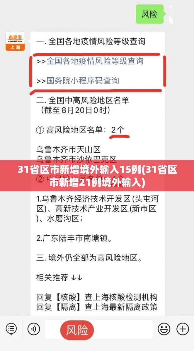 31省区市新增境外输入15例(31省区市新增21例境外输入) 31省区市新增境外输入15例(31省区市新增21例境外输入)