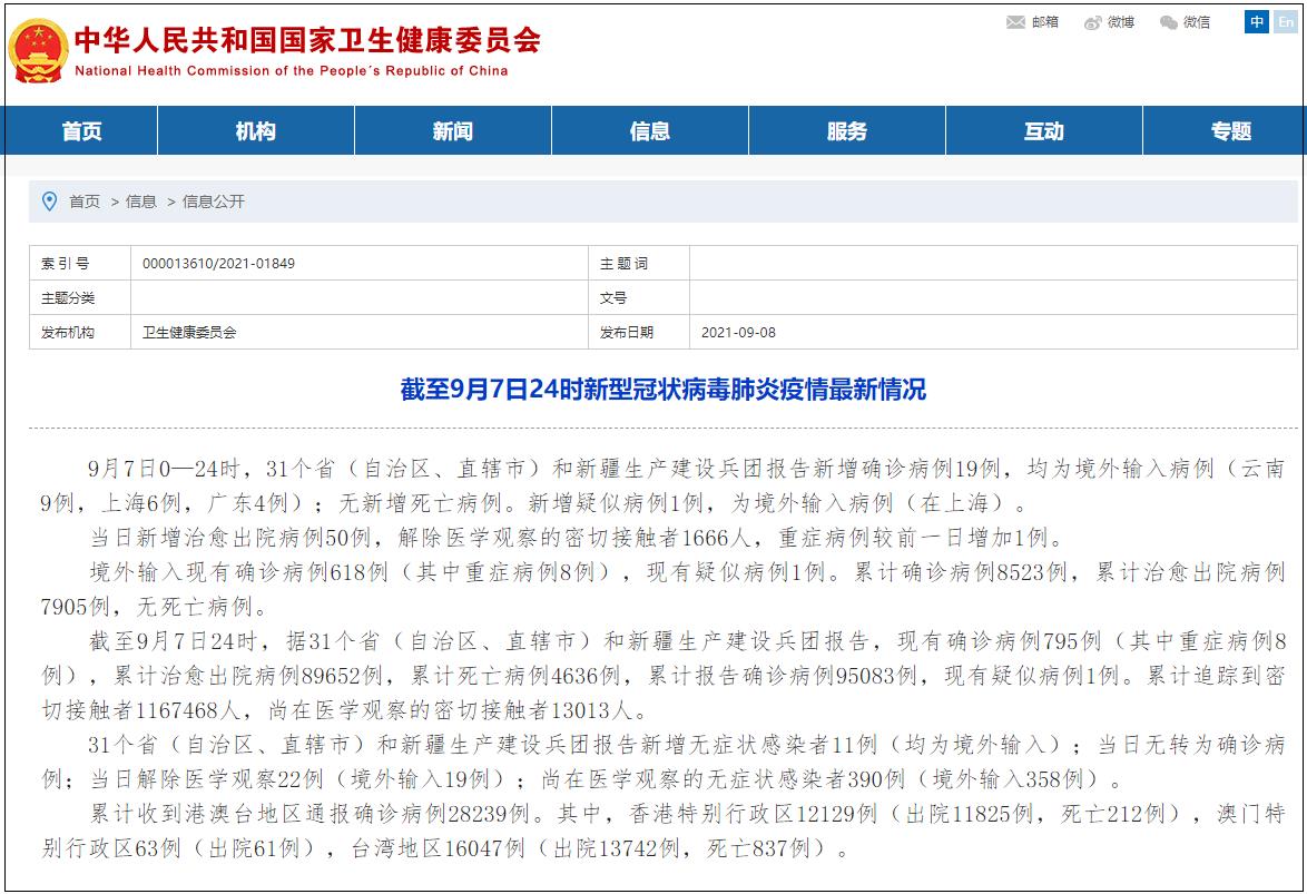 31省区市新增19例境外输入确诊(31省区市新增境外输入18例) 31省区市新增19例境外输入确诊(31省区市新增境外输入18例)