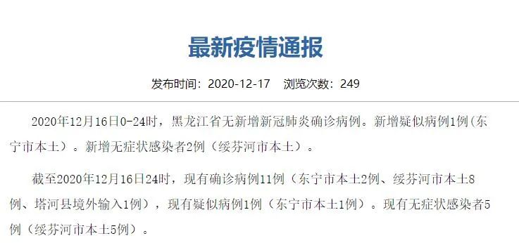 黑龙江新增确诊病例(黑龙江新增确诊病例2841例)