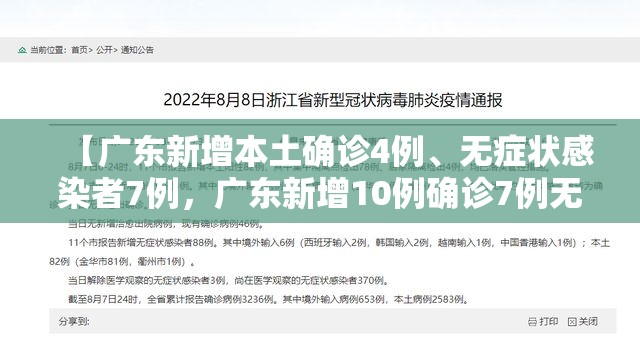 【广东新增本土确诊4例、无症状感染者7例，广东新增10例确诊7例无症状】