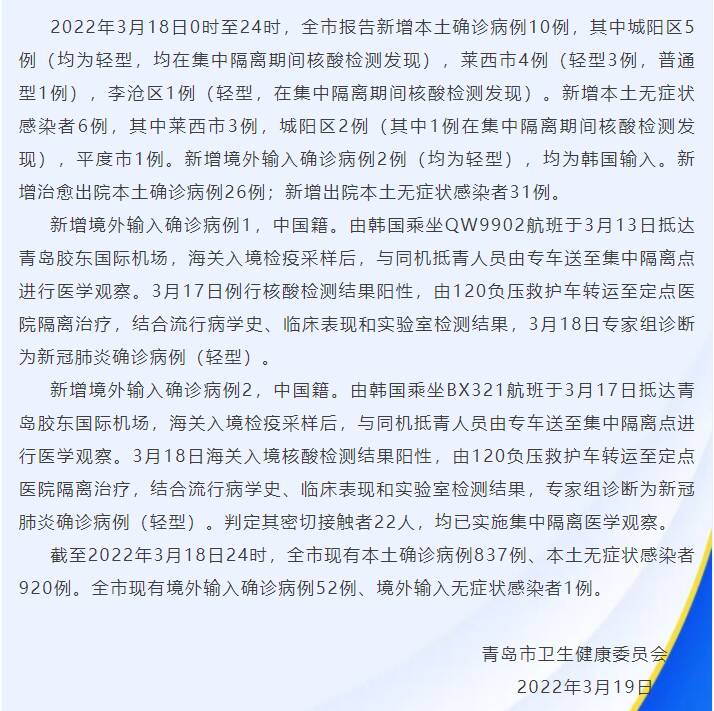 青岛肺炎疫情/青岛肺炎病例最新消息 青岛肺炎疫情/青岛肺炎病例最新消息