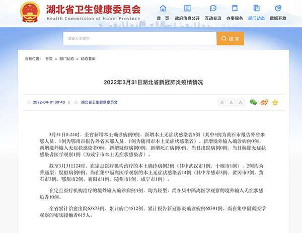 湖北新增本土无症状感染者6例(湖北新增30例本土无症状)