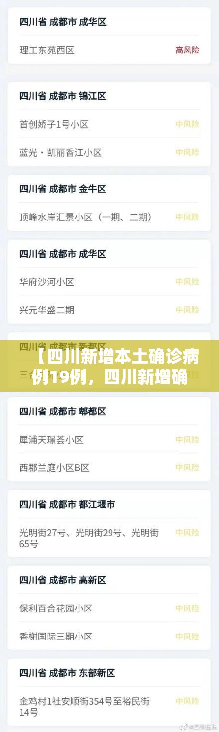 【四川新增本土确诊病例19例，四川新增确诊病例轨迹】