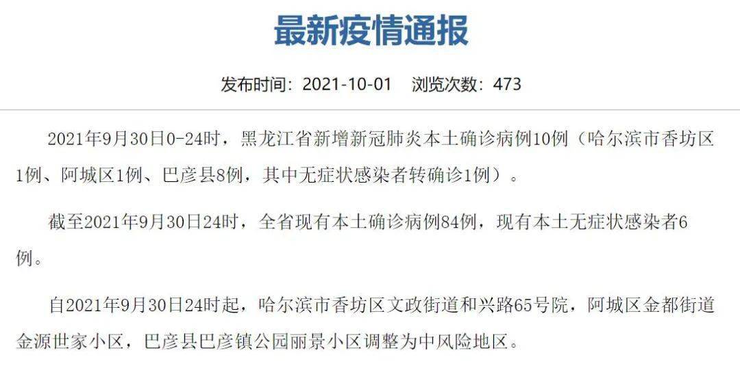 黑龙江哈尔滨新增10例本土确诊/哈尔滨新增本土确诊病例轨迹 黑龙江哈尔滨新增10例本土确诊/哈尔滨新增本土确诊病例轨迹