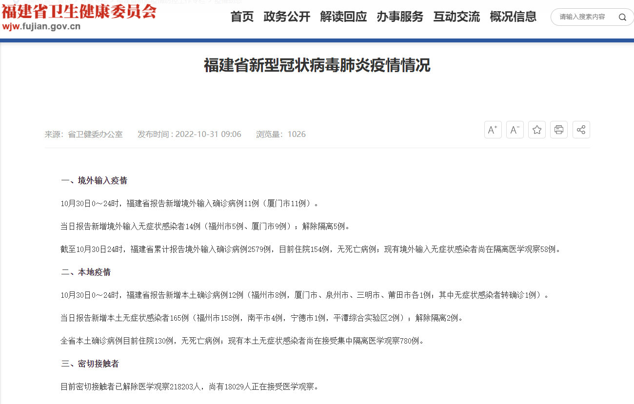 福建省报告新增病例/福建省报告新增病例情况 福建省报告新增病例/福建省报告新增病例情况