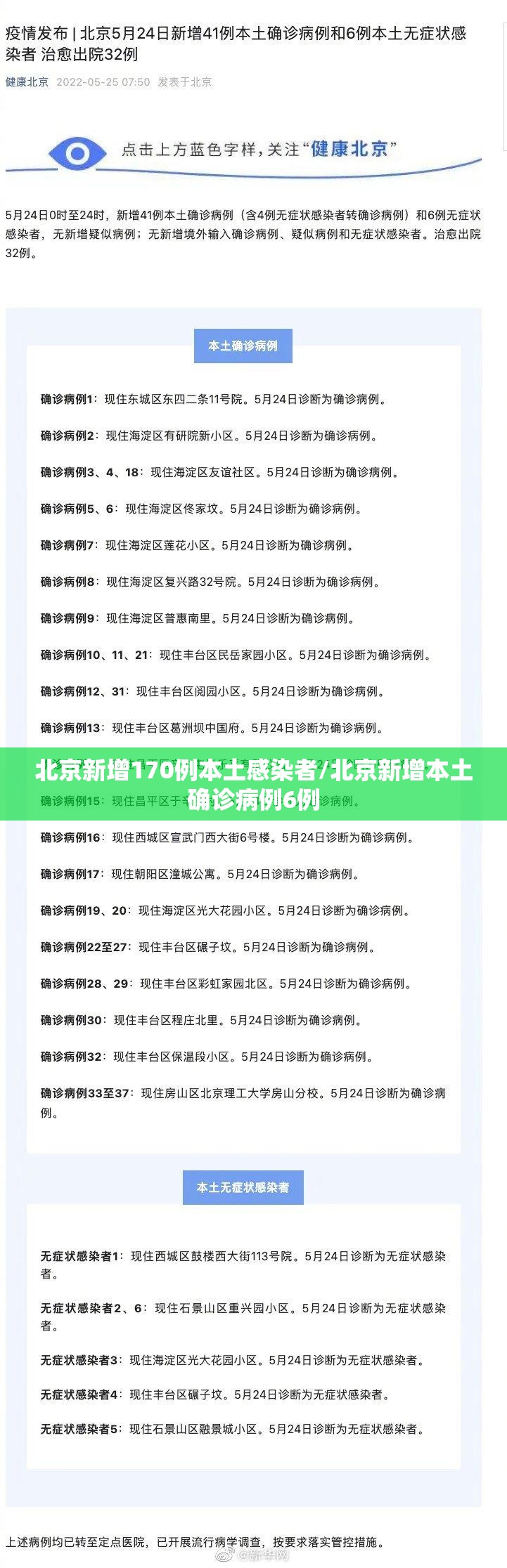 北京新增170例本土感染者/北京新增本土确诊病例6例
